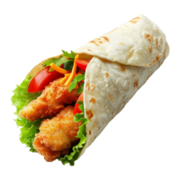 tortilla envolver con pollo aislado en transparente antecedentes png