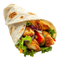 tortilla envolver con pollo aislado en transparente antecedentes png