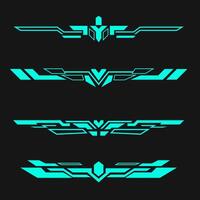 illustration graphic of set of design elements for a futuristic technology theme vector