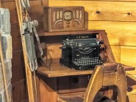 Portland, Oregon, USA - 02.25.2024 Timberline Lodge on Mount Hood. Interior details photo