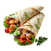 tortilla envolver con pollo aislado en transparente antecedentes png