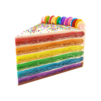 Rainbow layer cake isolated on transparent background png