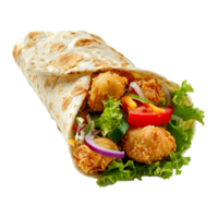 tortilla envolver con pollo aislado en transparente antecedentes png