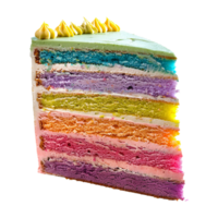 Rainbow layer cake isolated on transparent background png