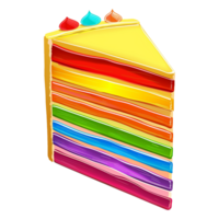 Rainbow layer cake isolated on transparent background png