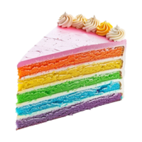 Rainbow layer cake isolated on transparent background png