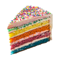 Rainbow layer cake isolated on transparent background png