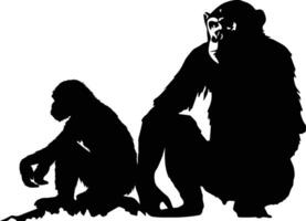 silueta mono animal valores imagen vector