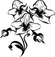 Silhouette Black Flower Stock Photo vector