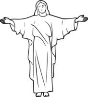 Lord Jesus Black And White Coloring page vector