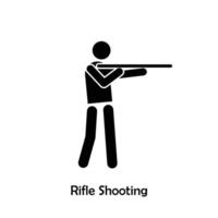 Rifle Shooting flat black icon isolated on white background vector