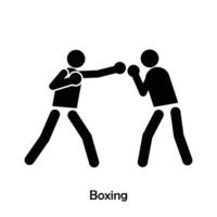 Boxing flat black icon isolated on white background vector