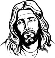 God Jesus , Black And White Coloring Page vector