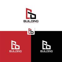 Building logo illustration graphic design in line art style. vector