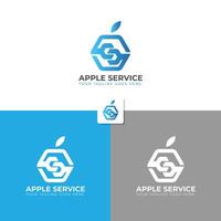 Service logo in the shape of an apple vector