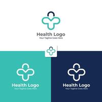 Health logo template design with the initial letter M vector