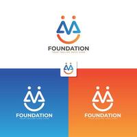 Abstract Initial Letter M Logo Design for foundations vector