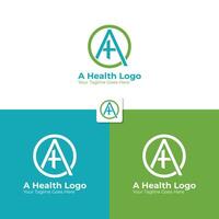 Letter A initial health logo template design vector