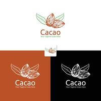 Cocoa logo template design in vintage style vector