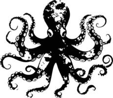 Silhouette Octopus Animal Image vector