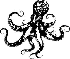 Silhouette Octopus Animal Image vector