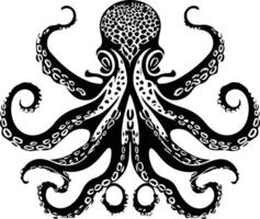 Silhouette Octopus Animal Image vector