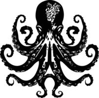 Silhouette Octopus Animal Image vector