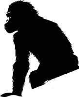 Silhouette Monkey Animal Stock Image vector