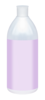 Mock up purple lotion bottle with blank pink label png