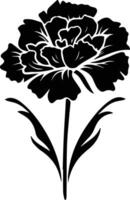 Silhouette Black Flower Stock Photo vector