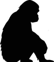 Silhouette Monkey Animal Stock Image vector