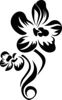 Silhouette Black Flower Stock Photo vector