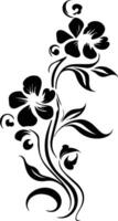 Silhouette Black Flower Stock Photo vector