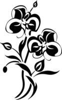Silhouette Black Flower Stock Photo vector