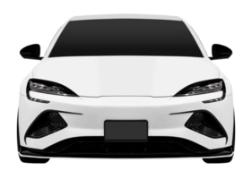 Front view white electric car png