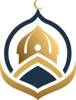 minimalista islámico logo en formato, blanco fondo vector