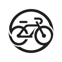 minimalist bicycle logo on a white background vector