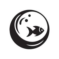 minimalist fish logo on a white background vector