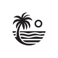 minimalista playa logo en un blanco antecedentes vector