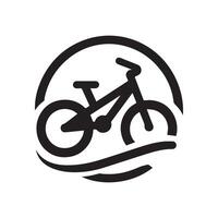 minimalist bicycle logo on a white background vector