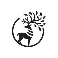 minimalist deer logo on a white background vector