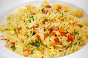 Macaroni with veggies and cheese. An all time favourite. photo