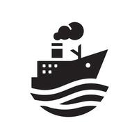 minimalist ship logo on a white background vector