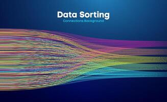 Data sorting colorful lines background. Data flow technology illustration vector