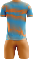 a soccer jersey with orange and blue stripes png