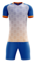 un' calcio uniforme con arancia e blu strisce png