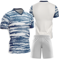 ein Fußball Uniform mit Blau und Weiß Streifen png