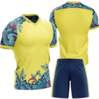 yellow soccer jersey and shorts png