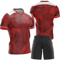 red soccer jersey and shorts on a transparent background png