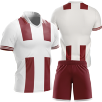 a soccer uniform with white and red stripes png